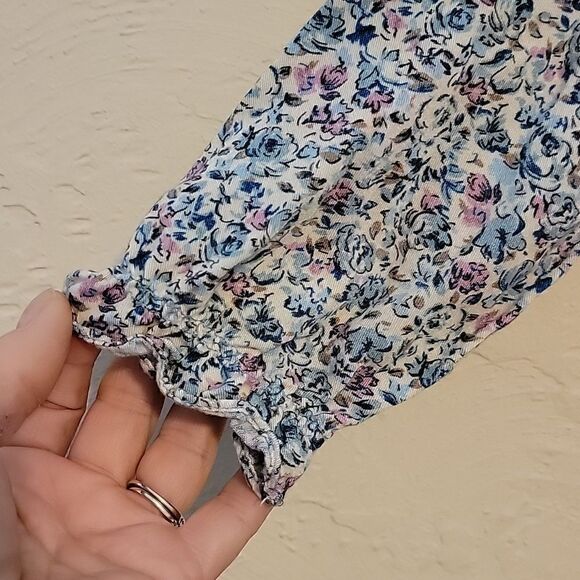 ZARA LIGHT BLUE DAINTY FLORAL LONG-SLEEVE PEASANT DRESS, SIZE 4-5 YEARS - Picture 8 of 9